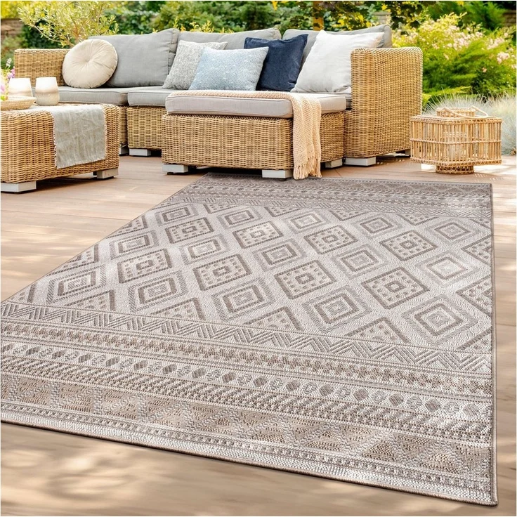 TT Home Teppich, Läufer, Höhe: 4 mm, In-& Outdoor Teppich Wetterfest Balkon Küche Wohnzimmerteppich – Bild 1
