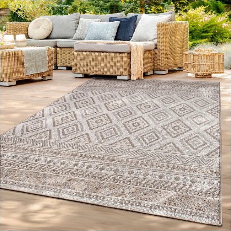 TT Home Teppich, Läufer, Höhe: 4 mm, In-& Outdoor Teppich Wetterfest Balkon Küche Wohnzimmerteppich