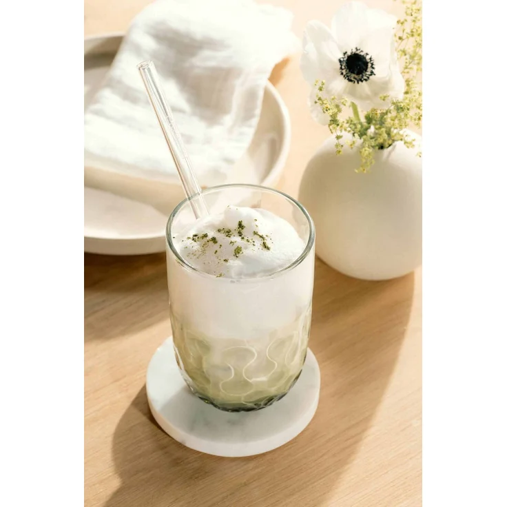 Leonardo GOCCE Matcha Latte Glas (2) 390 ml mit Glastrinkhalm 2er Set – Bild 4