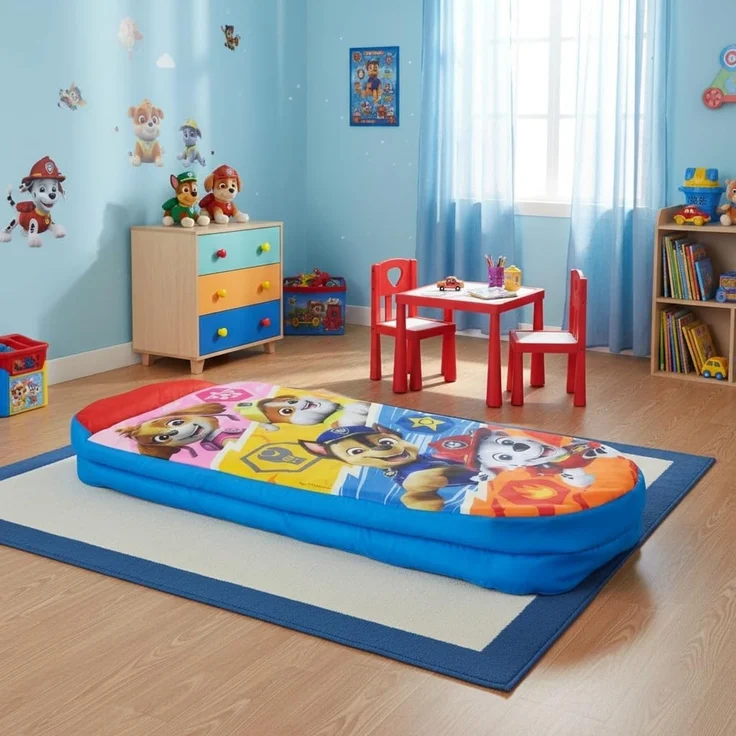 PAW PATROL Character World ReadyBed Kids aufblasbares Luftbett und Schlafsack mit Pumpe | Skye, Marshall, Rubble und Chase Design | Reisematratze für Übernachtungen und Camping oder Zuhause – Bild 6