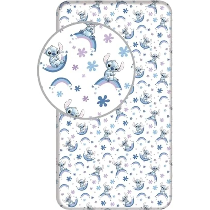 Lilo & Stitch Spannbettlaken 90x200 cm aus 100 % Baumwolle mit 25 cm Steghöhe – Bild 1