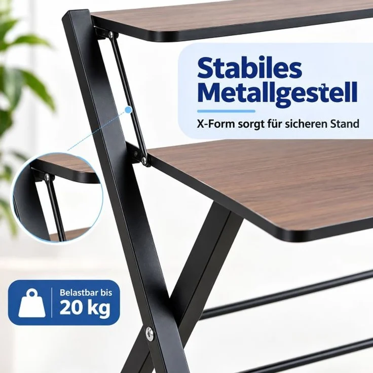 Relaxdays Klappbarer Schreibtisch Monitoraufsatz – Bild 9