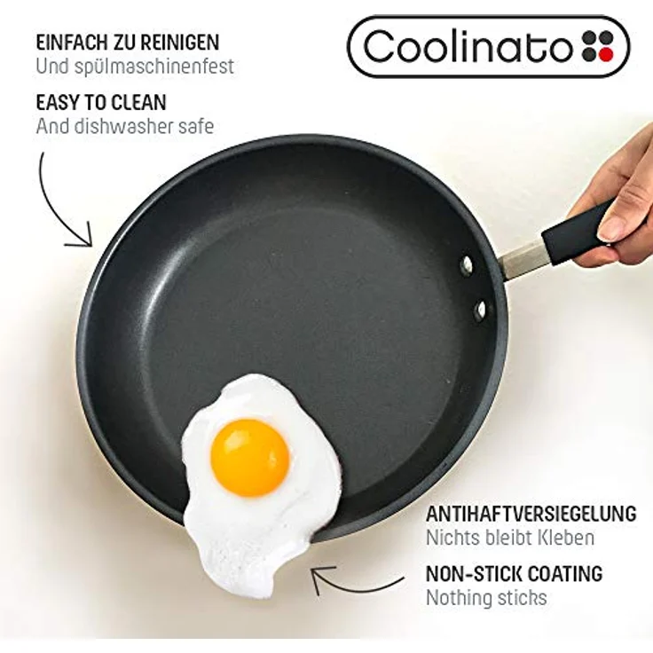 Coolinato Bratpfanne 28cm Pfanne – antihaftbeschichtet, (1-tlg) – Bild 6