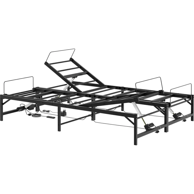 vidaXL Elektrisch verstellbares Bettgestell Schwarz 140 x 200 cm Stahl 3438621 – Bild 2