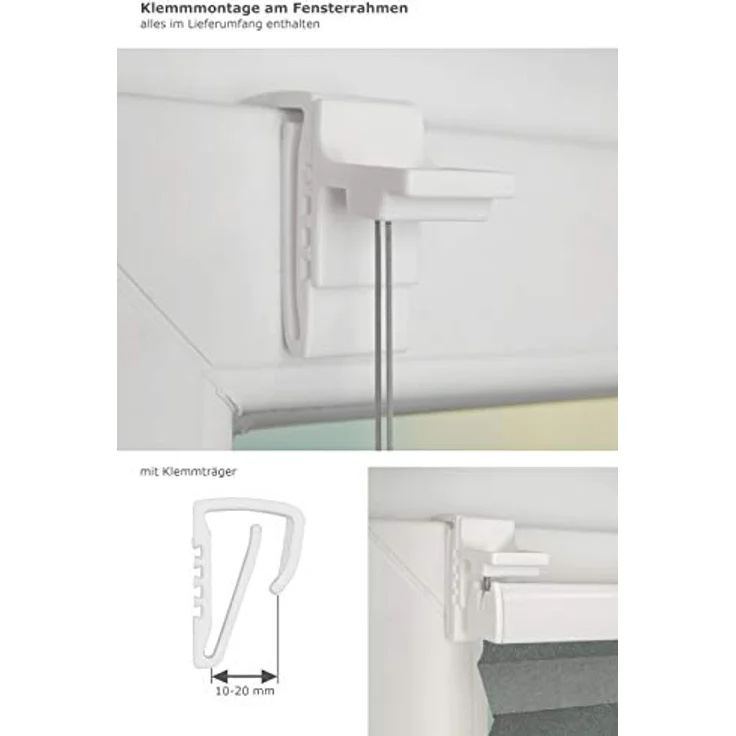 LYSEL® Plissee Klemmen Anthrazit, blickdicht, HxB 130x45cm – Bild 4