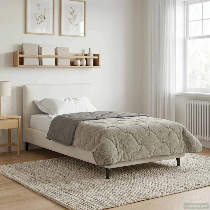 vidaXL Winterbettdecke Gepolstert Hellgrau 155x200 cm 42026315 – Bild 1