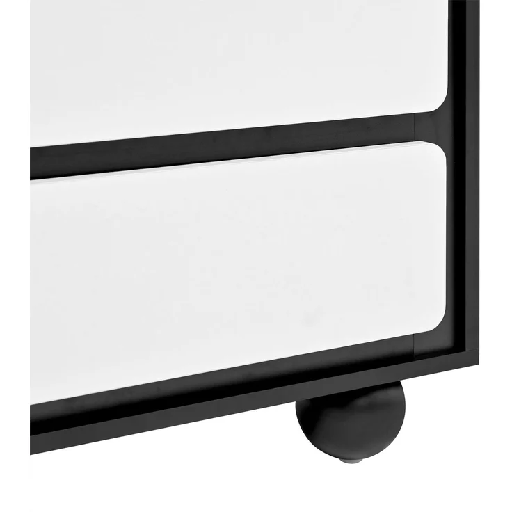 Abrihome Sideboard mit 6 Schubladen, Weiß, 74x38x140 cm – Bild 3