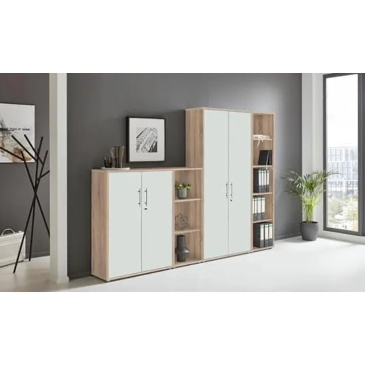 BMG Möbel Aktenschrank Office Edition 4 (Schrankwand Set, 4tlg) abschließbar, matt oder Hochglanz lackiert