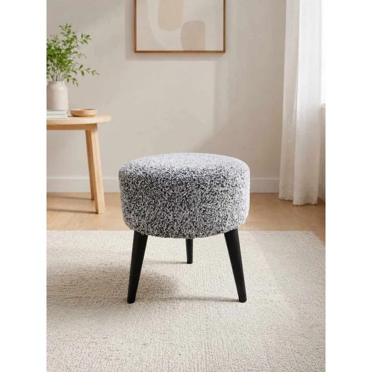 Hanah Home 'Az-Ovl-Ws - Grey' Pouffe, Grau, 40 x 42 x 40 cm – Bild 1