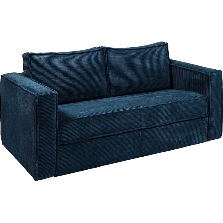 Vente-unique - LORETO Sofa SamtStoff Blau - B 223 cm95 cm x H 90 cm x L 215 cm – Bild 3