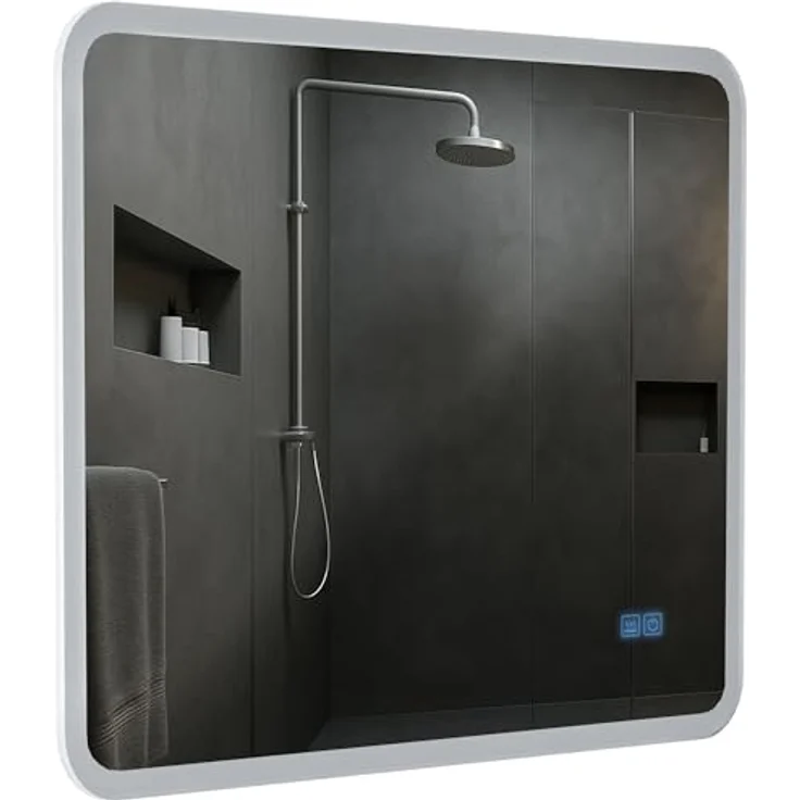 CLP Badspiegel Jericho Bluetooth-Lautsprecher Anti-Beschlag LED-Beleuchtung dimmbar,60x80 cm – Bild 6