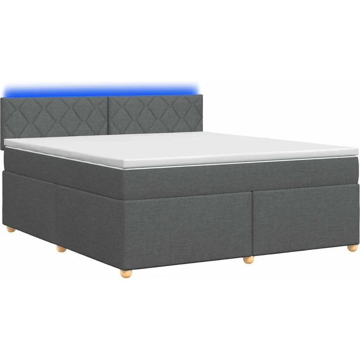 vidaXL Boxspringbett mit Matratze Dunkelgrau 160 x 200 cm Stoff 3452465 – Bild 2