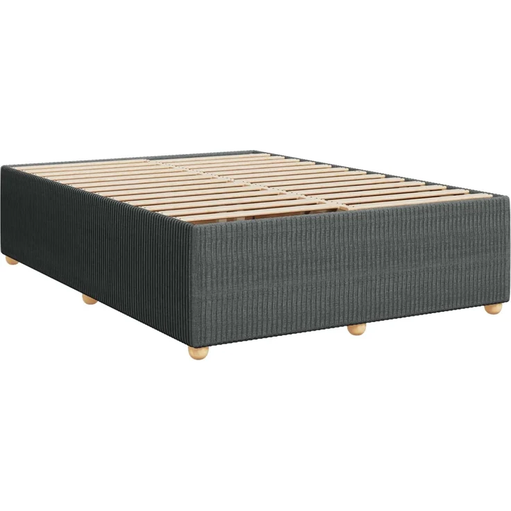 vidaXL Boxspringbett mit Matratze Dunkelgrau 140 x 190 cm Stoff 3454390 – Bild 5