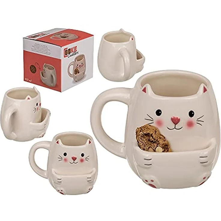 Out of the Blue Tasse Katze Kaffeebecher mit Keksfach – Bild 6