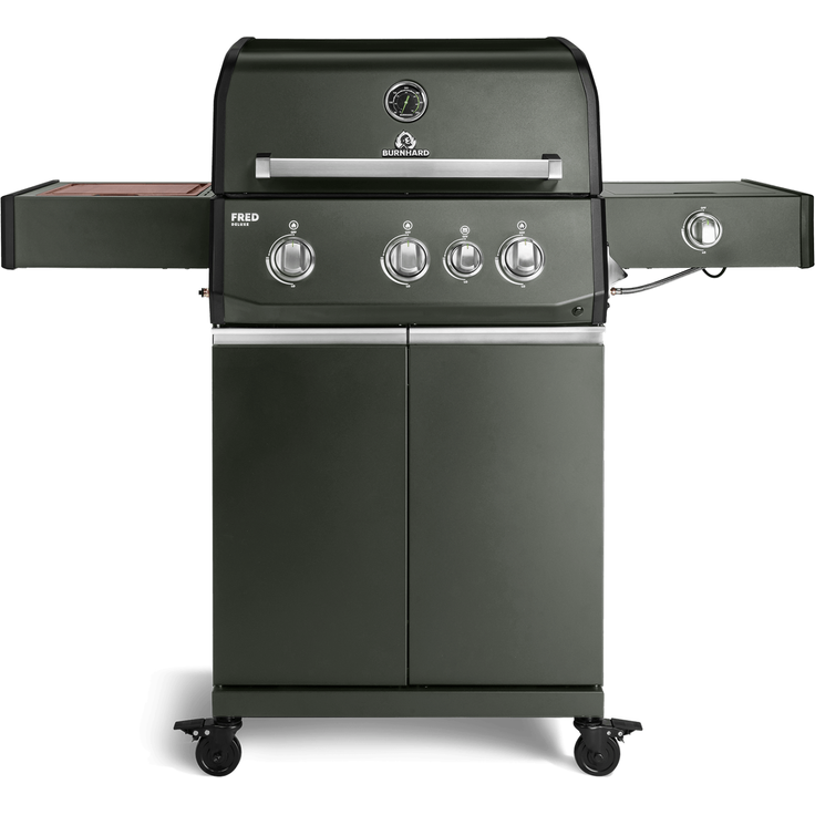BURNHARD® FRED Deluxe Gasgrill 3-Brenner, Gusseisenrost, Grün - Grün - #947130 – Bild 1