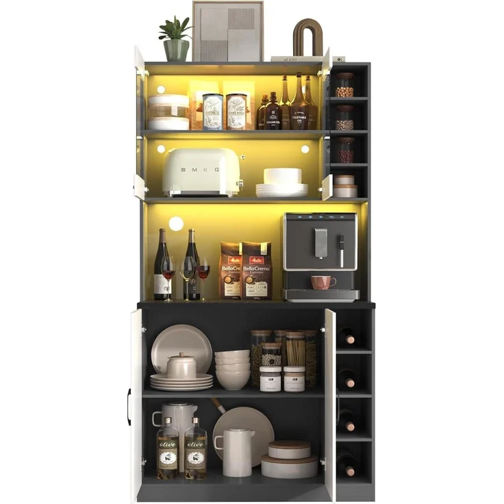 Küchenschrank Buffet Highboard Holz LED – Bild 7