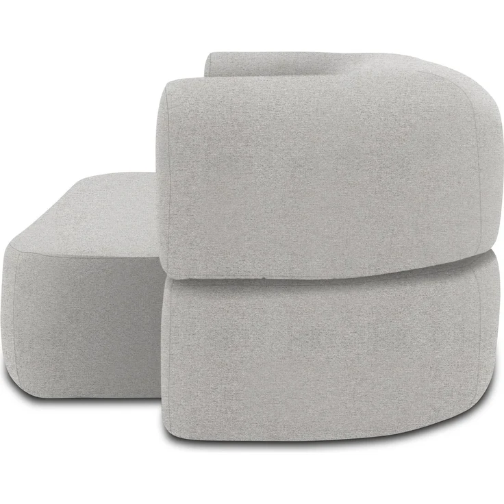 DOMO. collection Sofa 700 019, 2-Sitzer Schlafsofa, Ovale Form, Schlaffunktion, Inklusive Nierenkissen, Federkern Polsterung, 2er Couch, 208 x 115 x 78 (BxTxH), grau – Bild 3