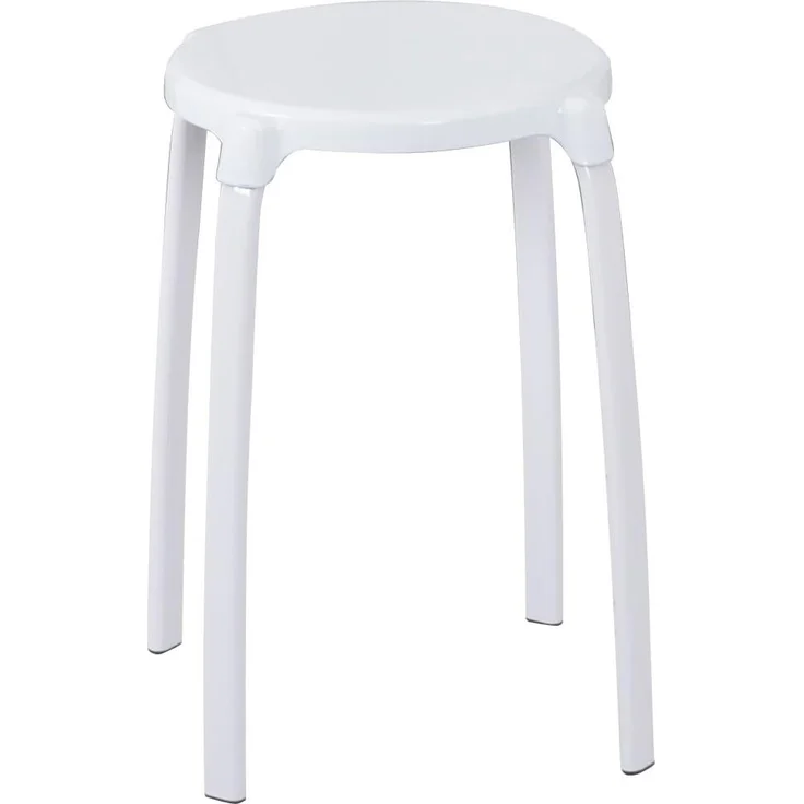 RIDDER Assistent A1050101 Bad-Hocker rund, Rundhocker, Hocker, weiß – Bild 1