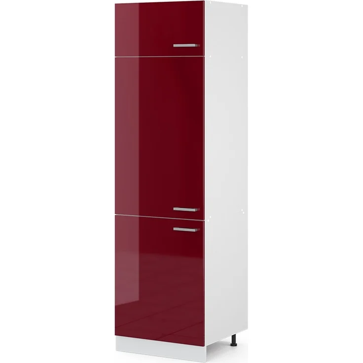 Küchenfront R-Line Rot Hochglanz 59.6 x 196 cm Möbelfront für den Kühlumbauschrank Vicco – Bild 5