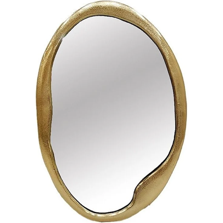 riess-ambiente Wandspiegel ABSTRACT 55 cm gold – rund, handmade, Metall, Statement-Piece (Einzelartikel, 1-St), organische Form, Unikat, eleganter Spiegel für Flur & Wohnzimmer, Deko – Bild 3