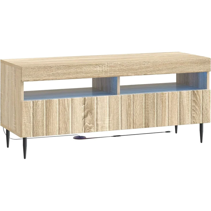 vidaXL 3-teiliges LED TV Regal ZWOLLE Sonoma-Eiche Holzwerkstoff 3416515 – Bild 5