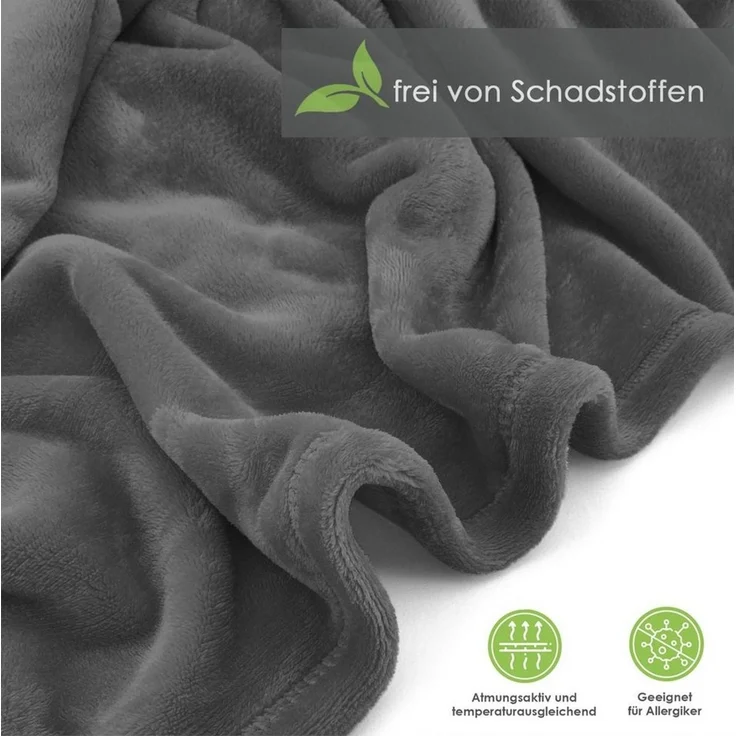 Wohndecke Premium Super Soft Flanell Kuscheldecke Sofadecke, heimtexland, super weich und flauschig, Allergiker geeignet, atmungsaktiv – Bild 2