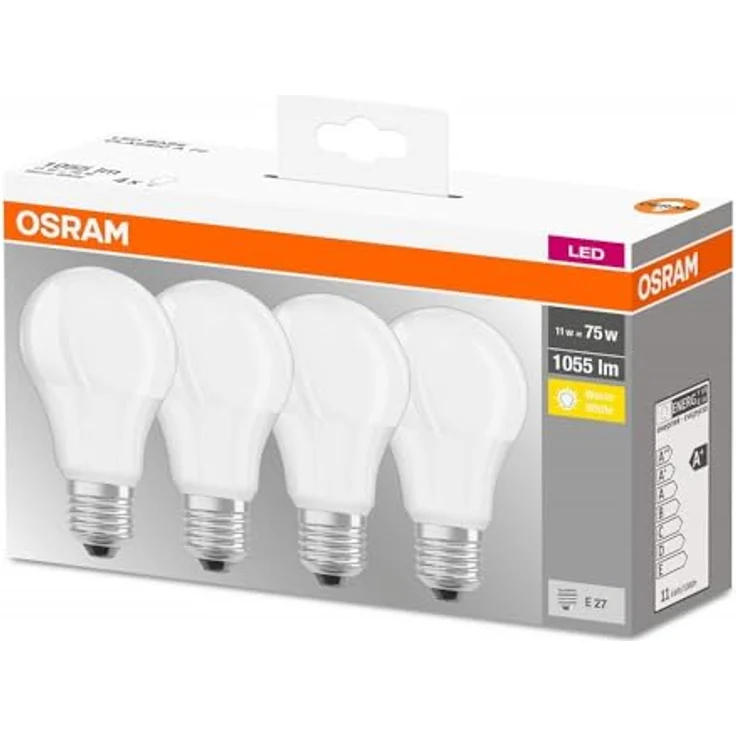 OSRAM LED-Lampe Classic E27 10W, warmweiß 2.700K, 1.055lm, 4er Set – Bild 2