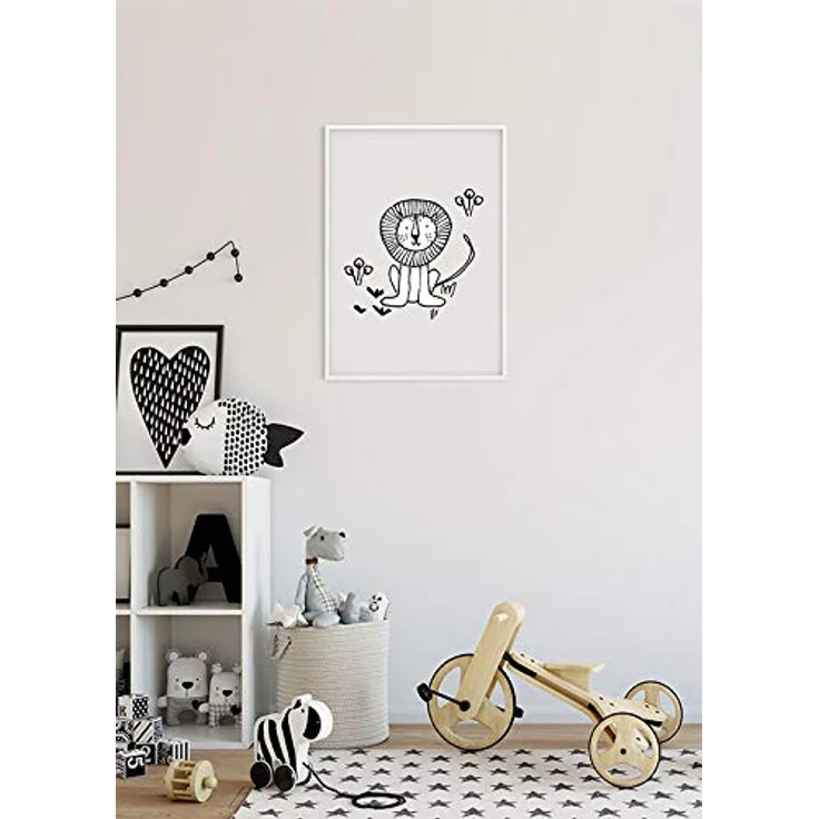 Komar Scribble Lion Wandbild, Poster in 40 x 50 cm, Fotopapier, seidenmatt, ohne Rahmen, für Wohnzimmer und Schlafzimmer, MADE IN GERMANY – Bild 4