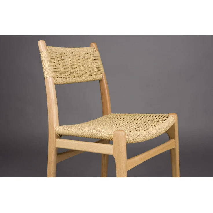 Dutchbone Esszimmerstuhl Cecile im 2er-Set, Gestell aus Buchenholz, Sitz- und Rückenlehne aus geflochtenem Seil, Natur/Beige – Bild 10