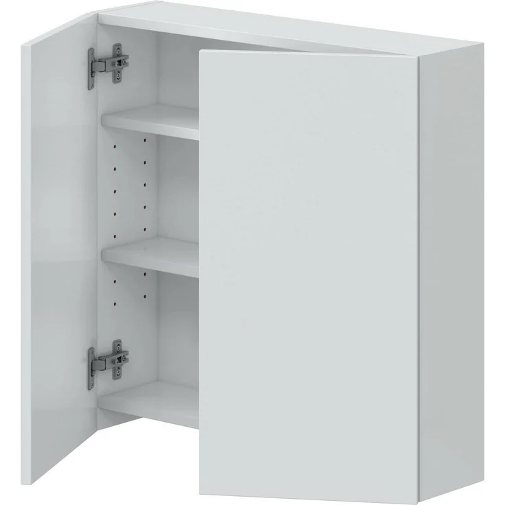Dmora - Hängeschrank Connell, Oberschrank, Wandschrank, Multifunktionaler Zusatzschrank, 60x16 h60 cm, Glänzendes Weiß – Bild 4