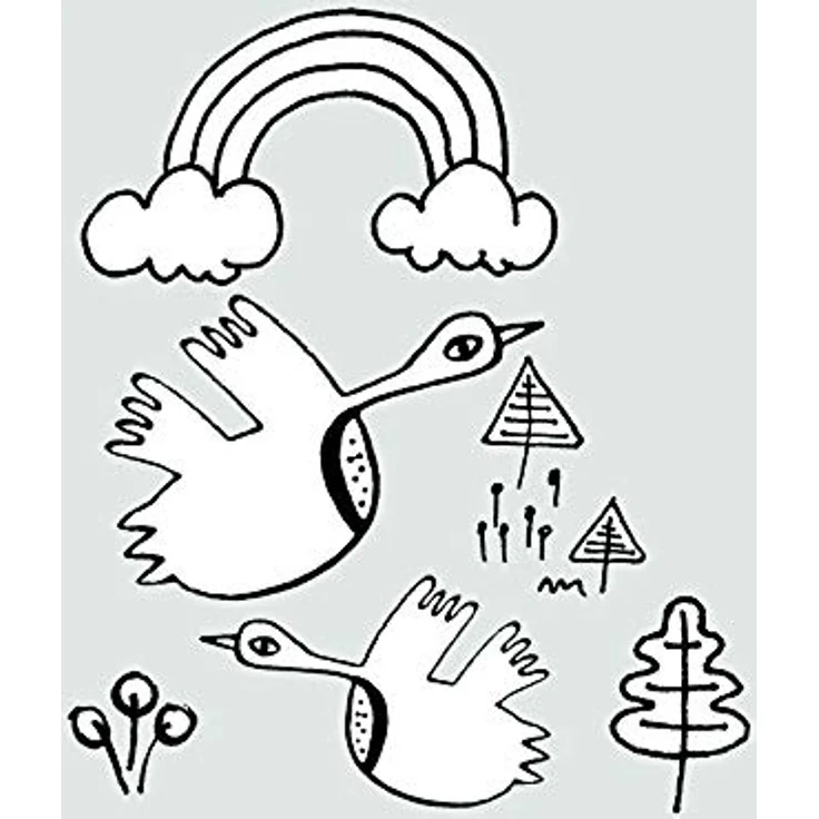Komar Scribble Birdy Wandbild, hochwertiger Kunstdruck auf seidenmatter Basis, 40 x 50 cm, für Wohnzimmer und Schlafzimmer, ohne Rahmen, fotorealistische Druckqualität – Bild 1