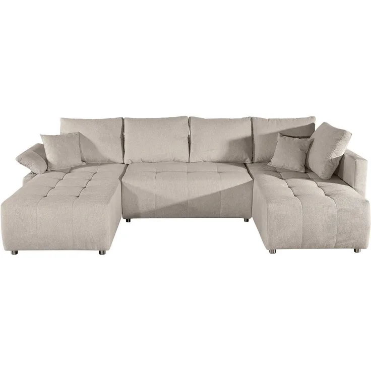 COLLECTION AB Wohnlandschaft Funtastic U-Form, B:288 cm, Schlaffunktion, Bettkasten, auch in Cord, Schlaffunktion, Bonnelfederkern, Rückenkissen, Armteilverstellung