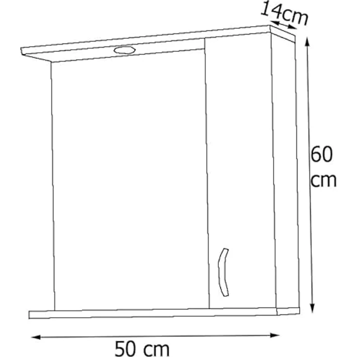 MID.YOU Spiegelschrank, Weiß, Kunststoff, 2 Fächer, 50x60x14 cm, Drehtüren, Badezimmermöbel – Bild 3