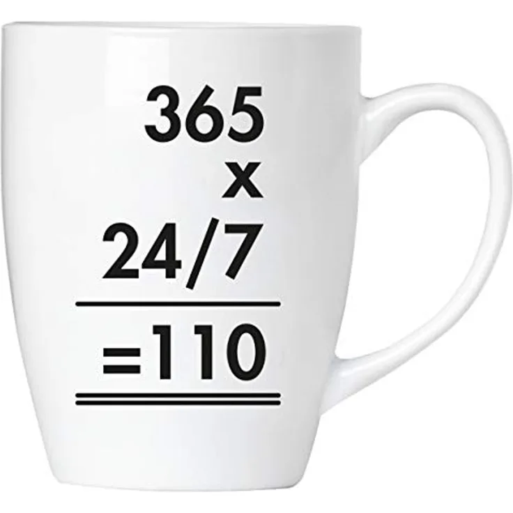 365x24/7 = 110 Polizei - Tasse aus Keramik