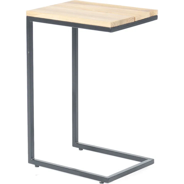 Sonnenpartner Lounge-Beistelltisch Cambridge 40x30 cm anthrazit Teakholz Lounge-Tisch