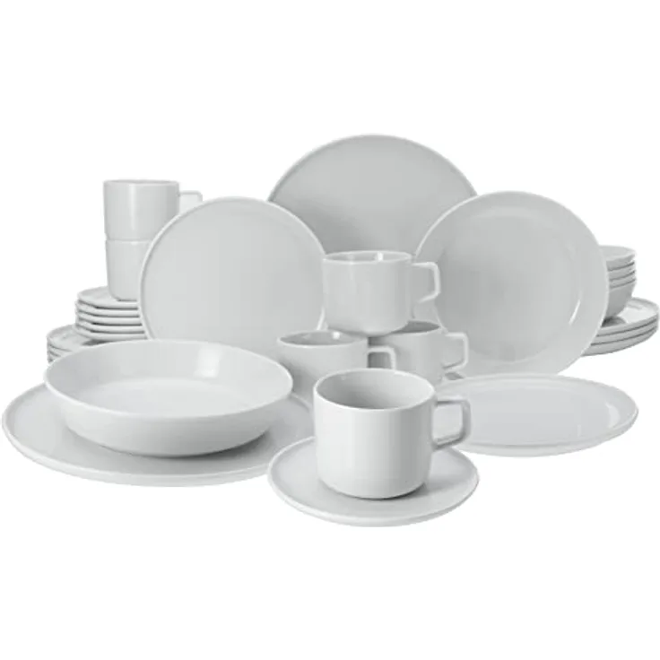Creatable Kombiservice Chef Collection, 30-teiliges Geschirrset in Weiß, lebensmittelecht, Keramik, 250 ml