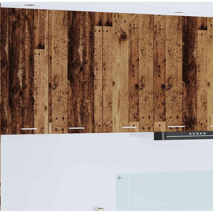 Küchen-Hängeschrank, Wandschrank mit Speicher Altholz 80 x 31 x 80 cm Holzwerkstoff – Bild 1