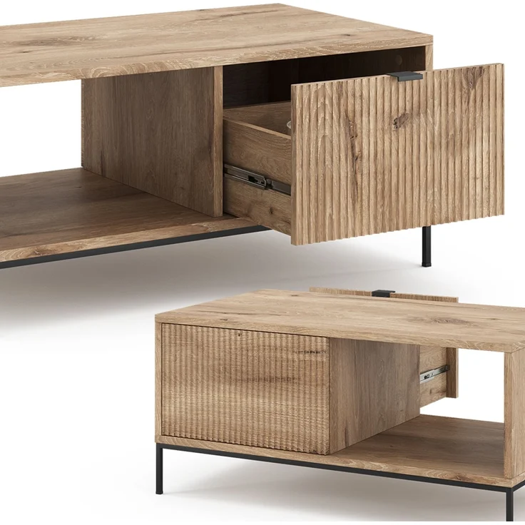 Couchtisch Eliza Viking Oak 90 x 50 cm mit einer Schublade Vicco – Bild 6