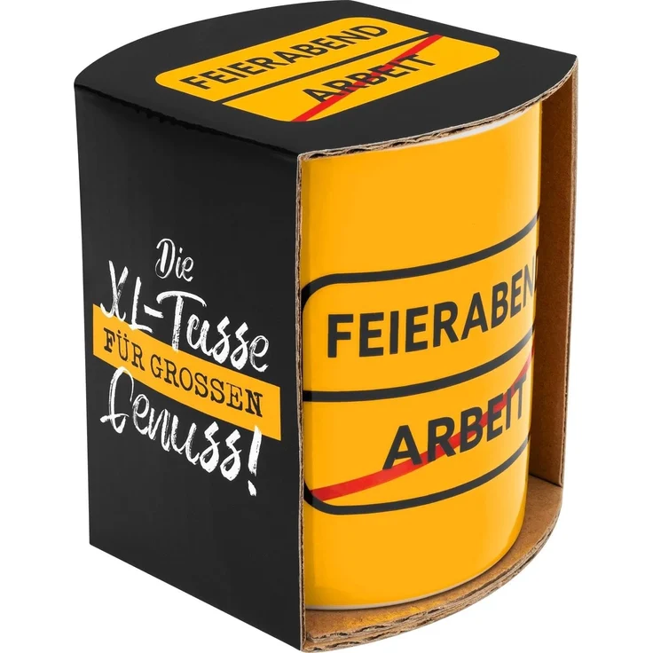 GRUSS & CO XL-Tasse mit Motivdruck "Feierabend" | große Kaffeetasse, Porzellan, 60 cl, Becher mit Spruch | lustiges Geschenk, Männergeschenk | 48924 – Bild 4