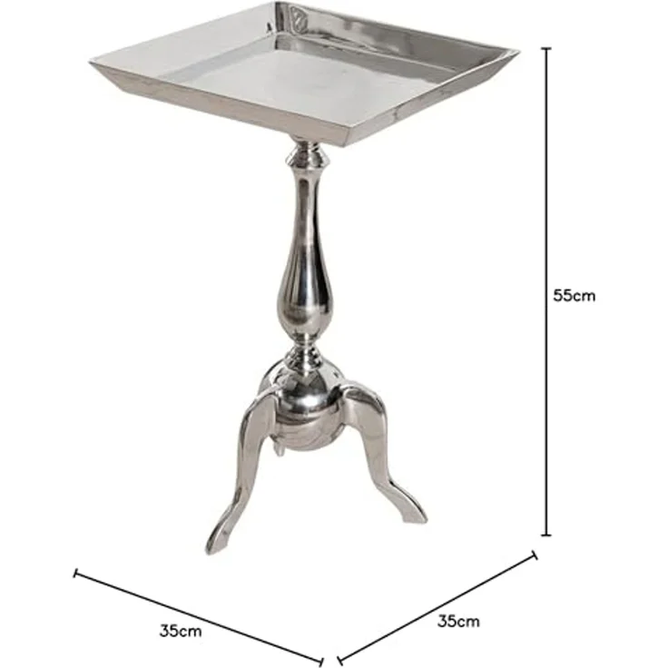 riess-ambiente Beistelltisch TRAYFUL 55cm silber, Metall · Tablett-Tisch · Orientalischer Stil · Handarbeit – Bild 3
