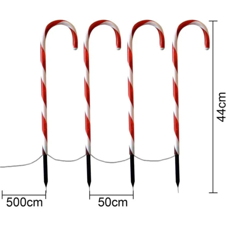 Haushalt International LED Gartenleuchte 4er LED Zuckerstangen Gartenstecker – Bild 4