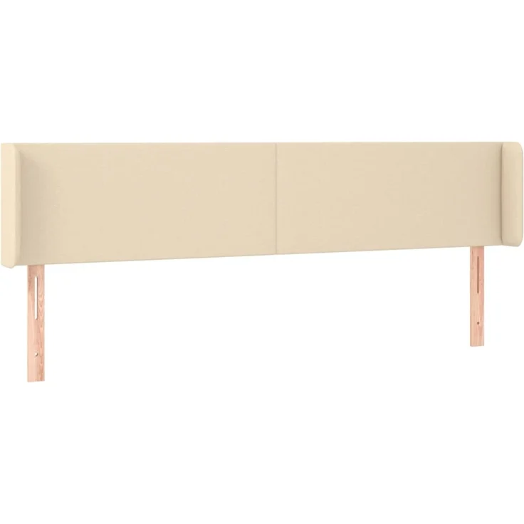 Kopfteil, Bettkopfteil, Minimalistisch mit Ohren Creme 163x16x78/88 cm Stoff – Bild 1