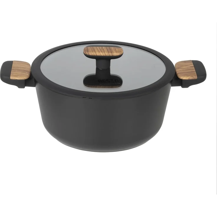 RESTO Kitchenware Kochtopf Mon, Bratentopf antihaftbeschichtet und spülmaschinenfest, Aluminium (2-tlg), mit Glasdeckel und stoßdämpfendem Silikonrand, im Geschenkkarton – Bild 1