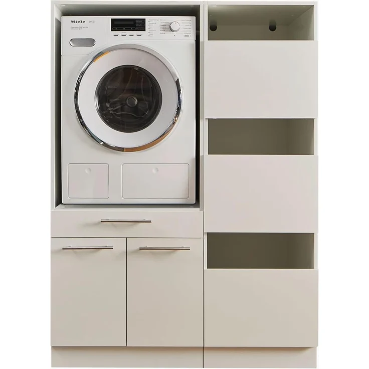 Laundreezy Waschmaschinenschrank und Wäscheschrank, Weiß - Waschmaschinen-Überbauschrank TÜV-Zertifiziert mit viel Stauraum - 117,5 x 162 x 67,5 cm (B/H/T) – Bild 1