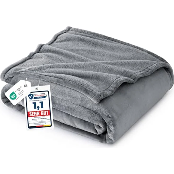 BEDSURE Kuscheldecke Flauschig Decke Fleecedecke - Wohndecke Warm Winter Weich, Sofadecke XL, Decke Couch Blanket, Wohn- & Kuscheldecken 150x200 cm, Sofa überwurfdecke Grau – Bild 2