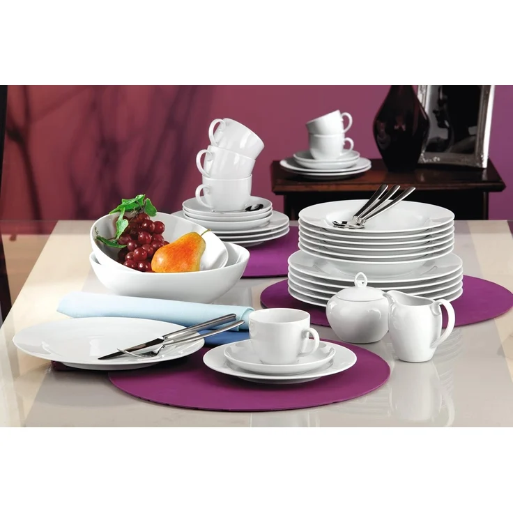 Seltmann Weiden Geschirr-Set Kaffeekanne 6 Personen Rondo weiss uni 7 von Seltmann Weiden, Porzellan – Bild 5