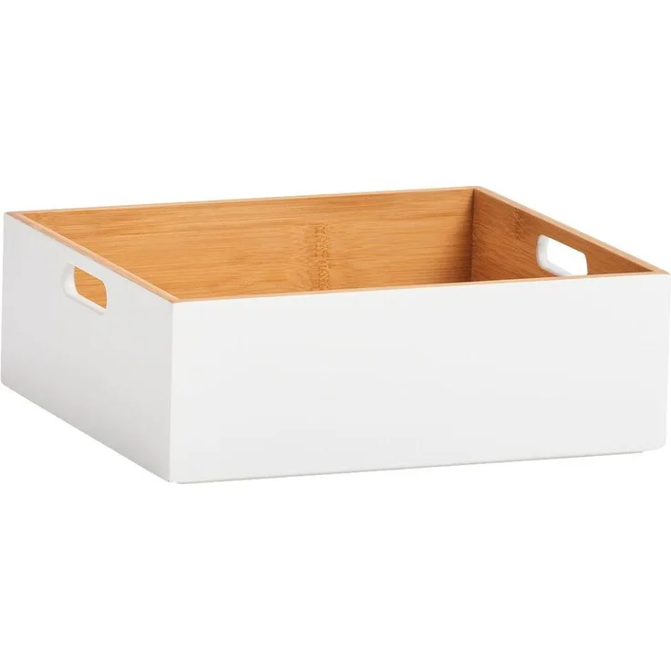 ZELLER PRESENT Aufbewahrungskiste Nordic Home 30 x 27 x 10. 5cm weiß/ braun