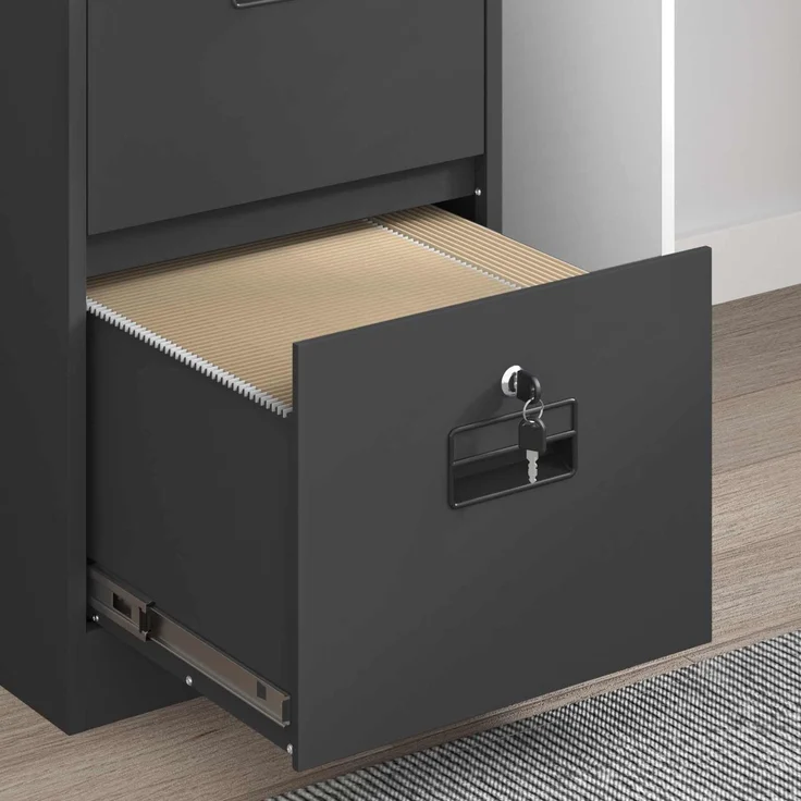 vidaXL Aktenschrank Schwarz 44 x 50 x 106,5 cm Kaltgewalzter Stahl 891598 – Bild 5