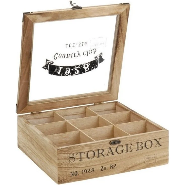 ToCi Teebox Teebox Holz Teekiste Teedose Teebeutelbox Retro Storage Box – Bild 4