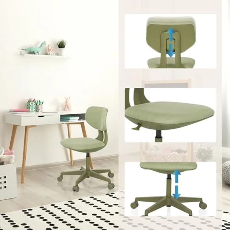 hjh OFFICE Drehstuhl Kinderdrehstuhl KID COLORE Stoff ohne Armlehnen (1 St), Kinder Bürostuhl mitwachsend, ergonomisch – Bild 5